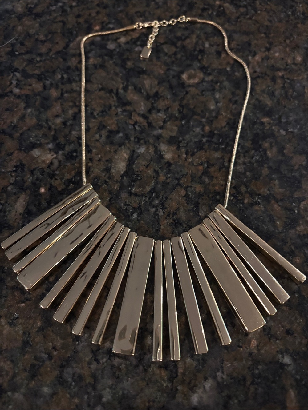 Lauren Ralph Lauren Gold Fringe Statement Necklace
